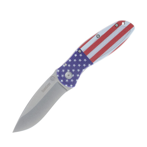 Kershaw Blur AO Folder USA Flag AL Custom CCI Coating Trac-Tec Insert Handle 14C28N Blade KS1670USA