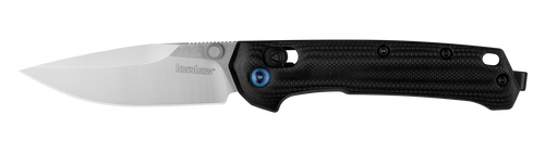 Kershaw Celestion Folding Knife Polished Black G-10 Handle Satin D2 Blade