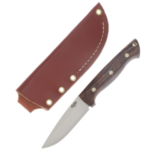 Lishen Knives Dakota Fixed Blade Desert Ironwood Handle Mosaic Pins LKDAKDIMOS
