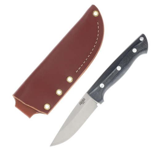 Lishen Knives Dakota Fixed Blade Midnight Jute Micarta Handle Aluminum Pins LKDAKMJM
