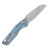 Microtech MSI Mini RAM-LOK Folder MS STNWSH Ice Blue Fluted TI W/Blue Accent MT210M10FLMS7