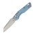 Microtech MSI Mini RAM-LOK Folder MS STNWSH Ice Blue Fluted TI W/Blue Accent MT210M10FLMS7