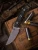Microtech Akris Fixed Blade STNWSH Standard G-10 Blk Dark Chocolate Sheath MT9510BK1