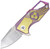Dreamtech Purple Gold Titanium S35VN Carabiner Flipper Folding Knife