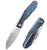 Remette Knives Squirrel Blue Titanium Handle Satin M390 Sheepsfoot Blade