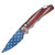 Pro-Tech TR-5 Tactical Response 5  Automatic Knife USA Flag Patriot Cerakote Gold Lip Pearl Button T501-PATRIOT