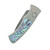 Pro Tech Auto Duke Custom 005 6A14V Titanium Handle With Seafoam Green Anodize Chad Nichols Raindrop Damascus Blade 2026DUKECUST5