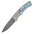 Pro Tech Auto Duke Custom 005 6A14V Titanium Handle With Seafoam Green Anodize Chad Nichols Raindrop Damascus Blade 2026DUKECUST5