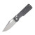Vero Engineering Aura Folding Knife Drop Point 14C28N Machine Satin Blk Fingerprint VAUDPMSBKFP