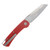 ABW Model 3 Manual Button Lock Folder Red G-10 Handle Magnacut Blade ABWMODEL3G10RED