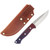 Lishen Knives Dakota Fixed Blade G-Carta Handles Aluminum Pins W/ Sheath LKDAKGCART