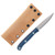 Lishen Knives Little Fowl Scandi Fixed Blade Admiral Blue Handles AL Pins LKLFADMBL