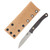 Lishen Knives Little Fowl Fixed Blade SF Matte Brown-Black Canvas Micarta Handle Brass Pins LKLFMBNBKCM