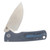 Vosteed Porcupine TiSlim Folder S90V Satin Blade Blue Titanium Handle A4806