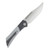 Gecko Customz Knifeworks Dune A8 DLC & Silver Twill Carbon Fiber Handle M390 Belt Satin Blade DUNEA8