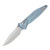Microtech Socom Delta RAM-LOK Spear Point MS Folder STNWSH-Ice Blue Anodized TI W/ Blue AUMT159RL10SMS7