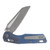 Marfione Select MSI Mini RAM-LOK Folding Knife Apocalyptic Serrated/Antique Blue Fluted Titanium with Blue Titanium Accents MT210M12APFLMS2