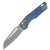 Marfione Select MSI Mini RAM-LOK Folding Knife Apocalyptic Serrated/Antique Blue Fluted Titanium with Blue Titanium Accents MT210M12APFLMS2