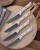 Microtech 4.5in Steak Knife 4PC Set Stonewash Standard Ivory G-10 MT360010SETIV