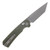 GEO Knife Blaze Axis Lock Folding Knife Stonewash M390 Blade Green G10 Handle GEO2503H