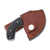Marbles Mini Ulu 2.64in Damascus Fixed Blade Black Horn