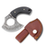 Marbles Mini Ulu 2.64in Damascus Fixed Blade Black Horn