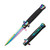 Frost Cutlery Milano Stiletto Folding Knife Rainbow Spectrum/Black G-10