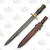 Damascus Short Sword Braided Exotic Wood Handle