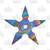 SZCO Supplies 4in 4-Piece Tye-Dye Throwing Star Set 