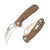 Honey Badger Medium Claw Smooth Folding Tan 3.63 In 8CR13MOV Steel Tan Satin Hawkbill