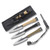 Survivor Throwing Knife Set Black Stainless Steel Blades with Cord Wrapped Handles and Firestarter