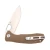 Honey Badger Knives Medium Drop Point - Tan FRN - D2 Satin Blade 3.19in