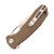 Honey Badger Knives Medium Drop Point - Tan FRN - D2 Satin Blade 3.19in