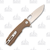 Honey Badger Knives Medium Drop Point - Tan FRN - D2 Satin Blade 3.19in