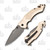 WarTech Rescue Folding Knife 3.5in Gray Clip Point Blade Gold