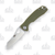 Honey Badger Small Folding Knife Green 2.8in Plain Satin Wharncleaver