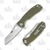 Honey Badger Small Folding Knife Green 2.8in Plain Satin Wharncleaver