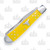 ABKT Cattleman's Cutlery Yellow Synthetic Trapper Folding Knife CC0002YD
