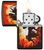 Zippo Warrior Black Matte Lighter. front open 
