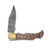 Damascus Twisted Wood Lockback Folding Knife DM1285