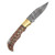 Damascus Twisted Wood Lockback Folding Knife DM1285