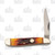 Bear & Son Peanut Folding Knife 2in Plain Edge Red Stag Bone