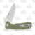 Honey Badger Medium Leaf Knife Green 3.19in Plain Satin Blade