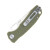 Honey Badger Knives Small Leaf Folding Knife Green FRN 2.81in Satin Blade HB1310
