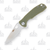 Honey Badger Knives Small Leaf Folding Knife Green FRN 2.81in Satin Blade