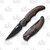 CRKT Endorser Brown - Black 3.18 Inch Plain Black Oxide Drop Point Open and Closed