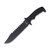 MTech Sawback Bowie Knife 7 Inch Plain Black Clip Point