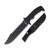 MTech Sawback Bowie Knife 7 Inch Plain Black Clip Point and Sheath
