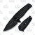 Kershaw Spoke Folding Knife 2 Inch Plain Black Oxide Coated Drop Point Front Open and Back Closed