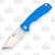 Honey Badger Medium Tanto Folding Knife Blue 3.19in Plain Satin Blade